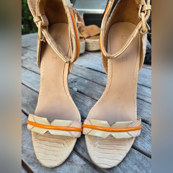 L.A.M.B. Beige and Orange Heels - Picture 2 of 16